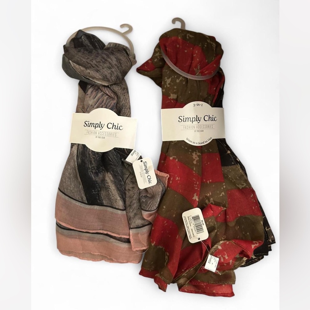 Set of 2 Multi-coloured cotton scarves #accessorize